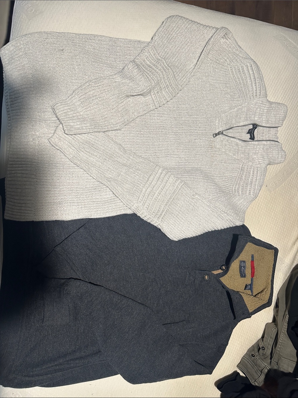 INC International Concepts Light Gray Half-Zip and Navy Knit Sweaters - 2-Pack